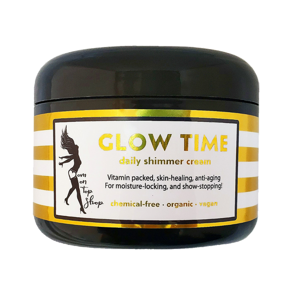 GLOW TIME! <br> *All natural, shimmer butter for daily skincare use  <br> *ALSO scars/marks/ashy skin/loose skin/cellulite/& more! <br>*Anti-itch, organic, vegan, chemical-free