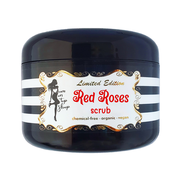 LIMITED EDITION Red Roses-Naturally scented organic vegan body butter SCRUB for daily skincare use-also for scars/marks/cellulite/eczema