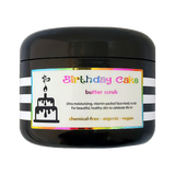 Birthday Cake - Butter scrub <br>*Rich, heavenly, vitamin-packed daily skincare <br>*ALSO for with scars/stretch marks/ashy skin/loose skin/cellulite/& more! <br>*Anti-itch, organic, vegan, chemical-free