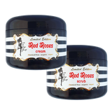 SAVE BIG! Red Roses-Naturally scented organic body butter scrub+cream for daily skincare use-ALSO for scars/marks/loose skin/cellulite/&more