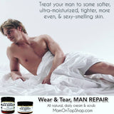 Wear and Tear MAN REPAIR - cream - <br>*Daily wholesome face & body daily skincare <br>*ALSO for scars/marks/ashy skin/loose skin/cellulite/& more! <br>*Anti-itch, organic, vegan, chemical-free