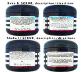 BAKE IT + SHAKE IT - Butter scrubs <br>*During+after (even DECADES after) pregnancy<br> *Prevent and fade stretch marks, also use for dry skin/loose skin/scars/eczema. <br>*Anti-itch, organic, vegan, chemical-free